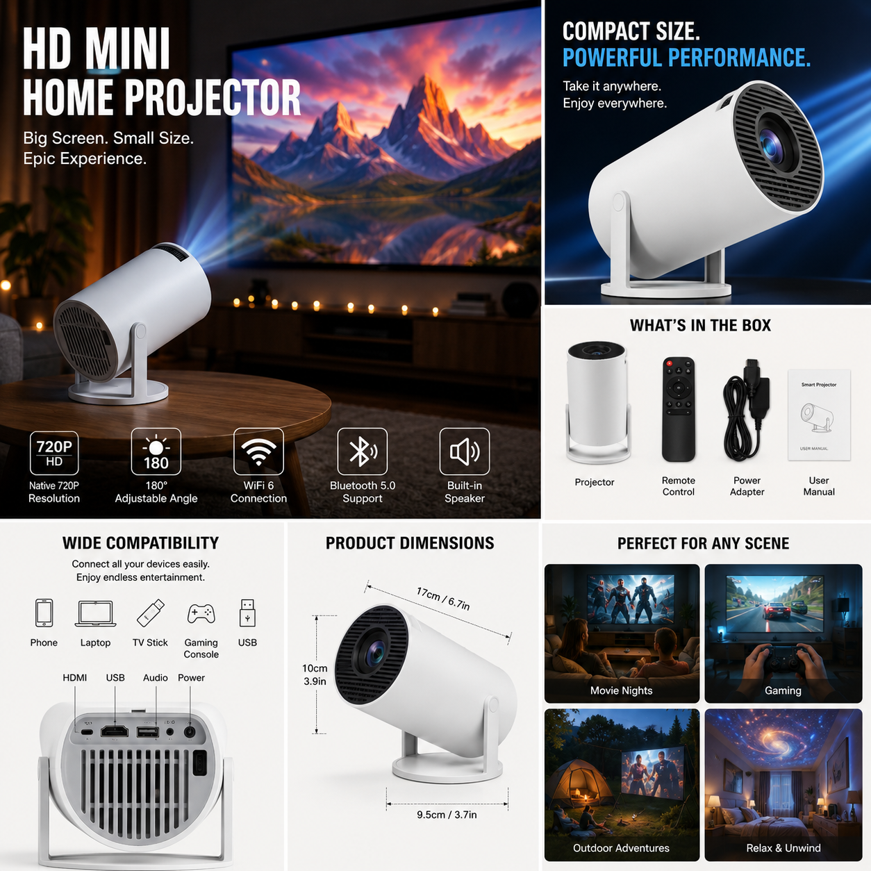 Pocket Cinema Pro™ | Mini Home Projector